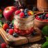 Overnight oats med jordbær syltetøy og ferske bær