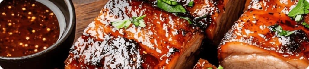 Glaserte kjøttstykker med urter og asiatisk-inspirert saus – tapasrett