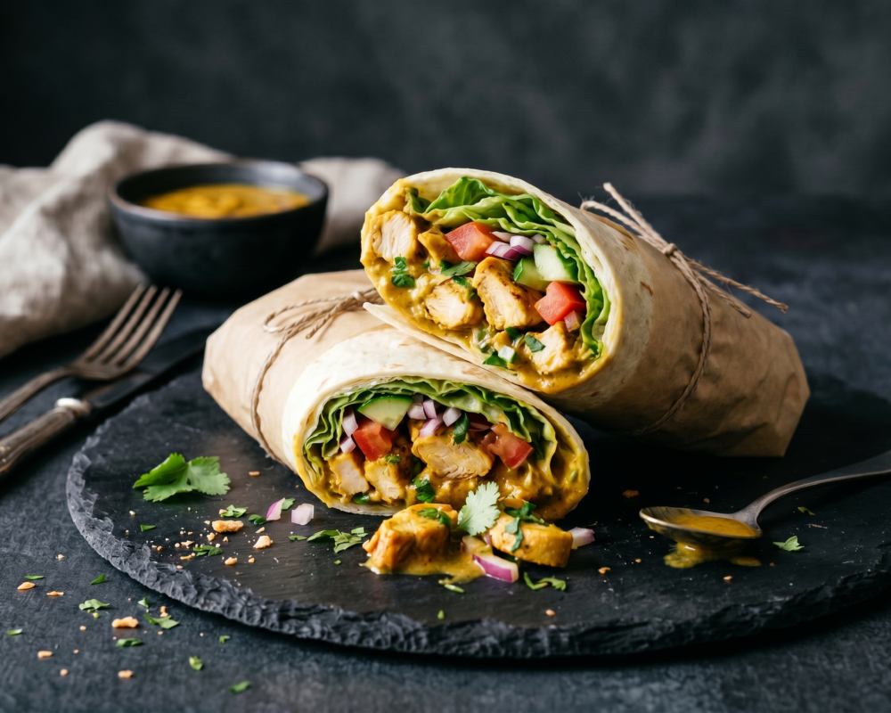 Wrap med kylling og karri